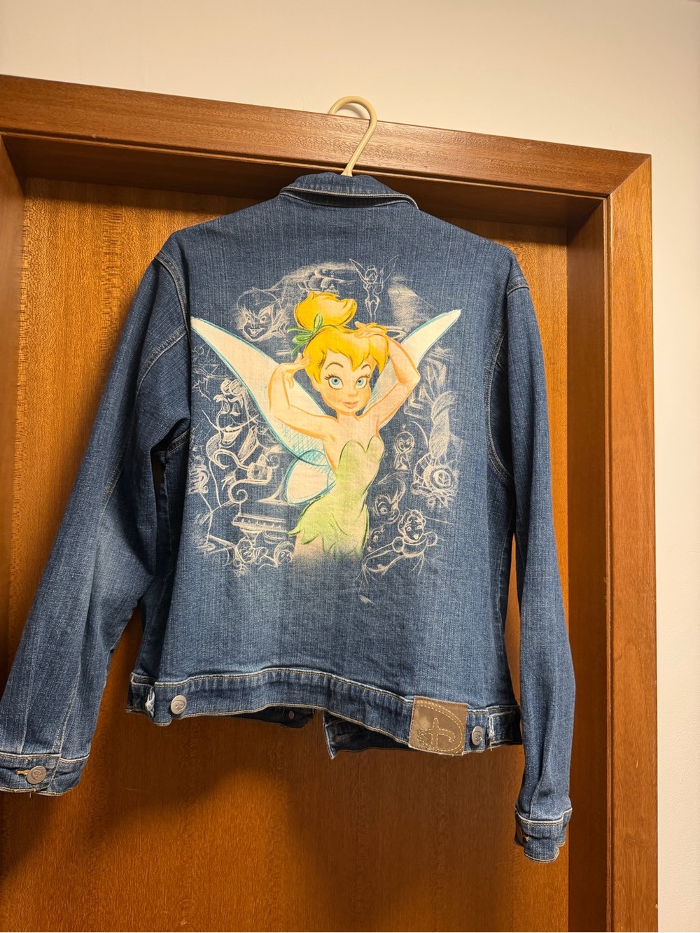 Disney Blue Denim Jacket with Tinker Bell Back Art